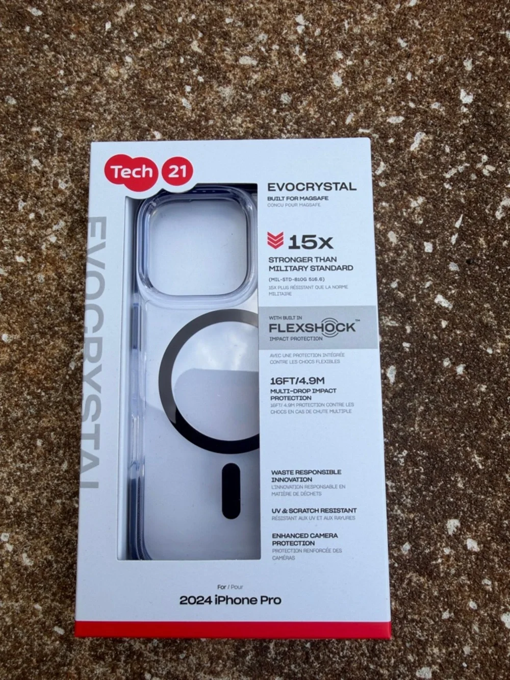 tech21 EvoCrystal Clear Case - Transparent. 2024 iPhone PRO. NEW